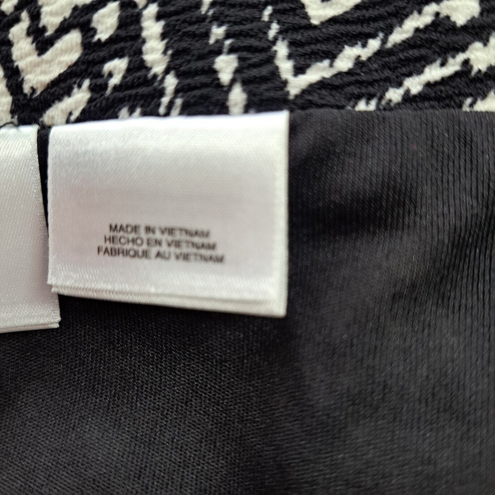 Jones Studio Skirt Womens 14 Black White A Line Stretch Knee Length Geometric - Picture 9 of 11